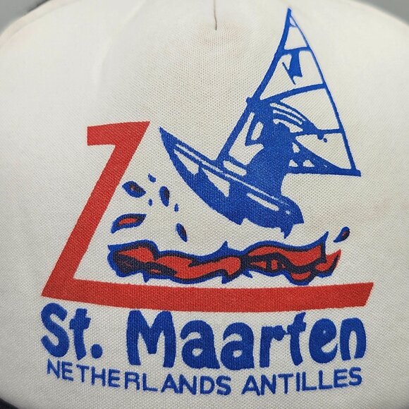 Vintage St. Maarten Netherlands Antilles Trucker Cap Snapback Mesh Hat - Picture 2 of 12
